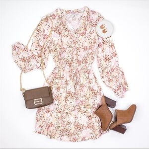 Andree Floral Pink and Brown Dress